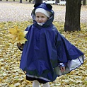 Плащ дождевик детский с ушками васильковый на рост 98-110 см. Артикул 9240